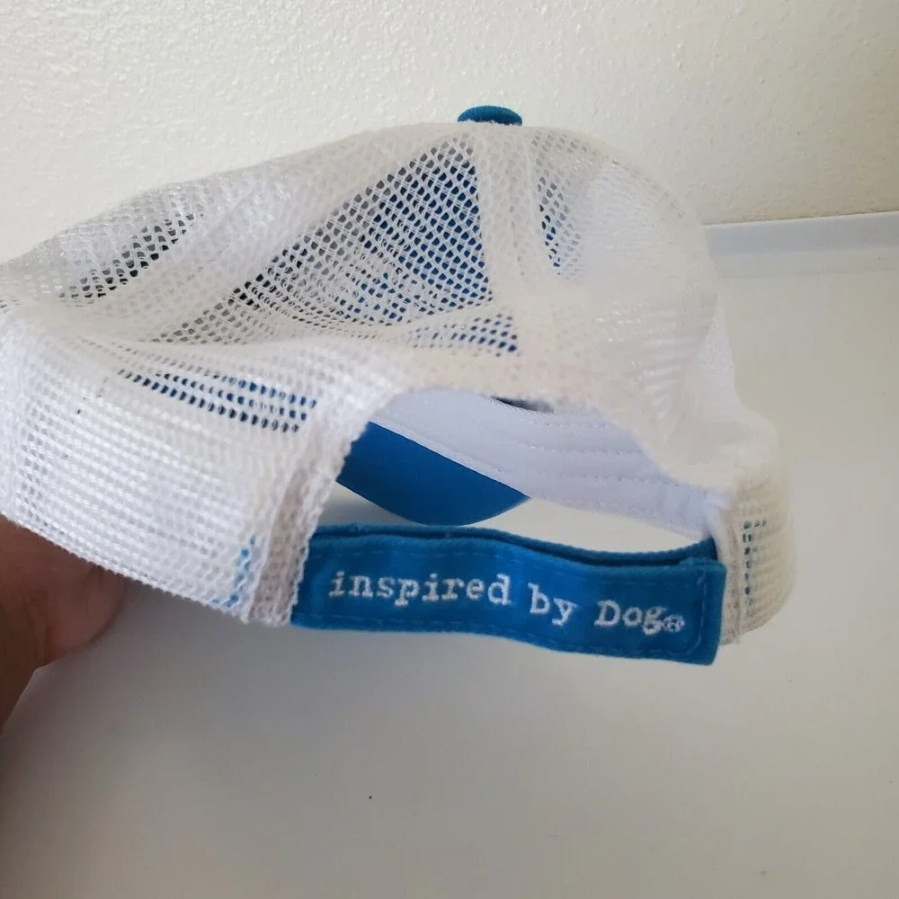 Dog Is Good Baseball Cap "Never Hike Alone" one size fits most Blue White Cotton - Picture 3 of 12